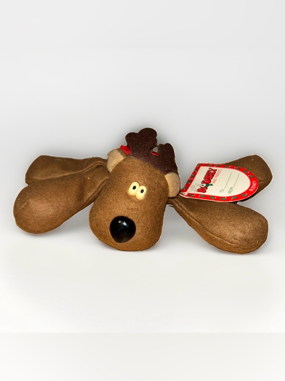 Burger King 1987 Rodney Reindeer Christmas Plush w/Tag Vintage Beanbag Hallmark